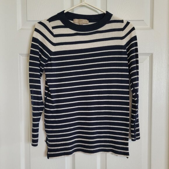 Loft Striped Sweater Office Professional Work - Picture 1 of 3